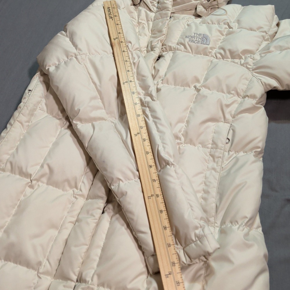 The North Face Metropolis 550 Down Parka Jacket Womens Size M White Long Quilted - Picture 11 of 15
